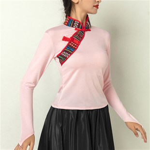 新款 练习 藏族舞蹈g演出服半身裙广场舞民族风大摆裙学生艺考服装