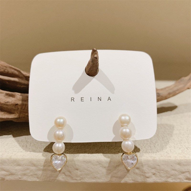 复古文艺法式微镶时尚珍珠造型耳钉耳坠轻奢小P众设计精致感耳环