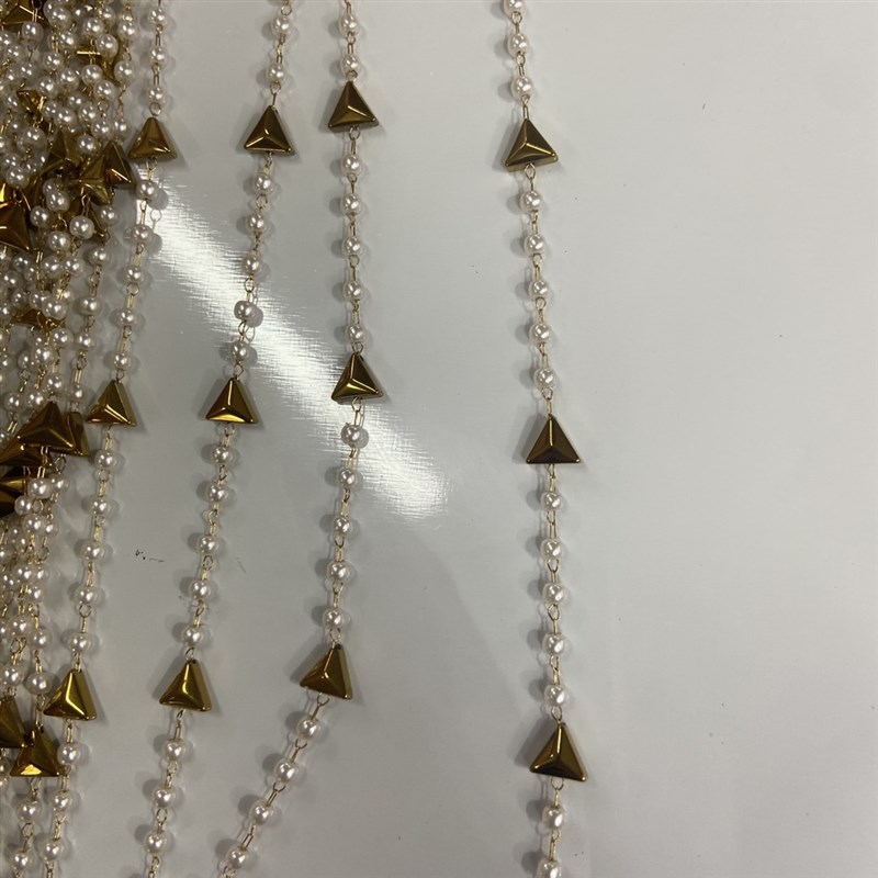 不锈钢dciy链条珍珠项链手链黑胆石镀18金配件diy流行饰品