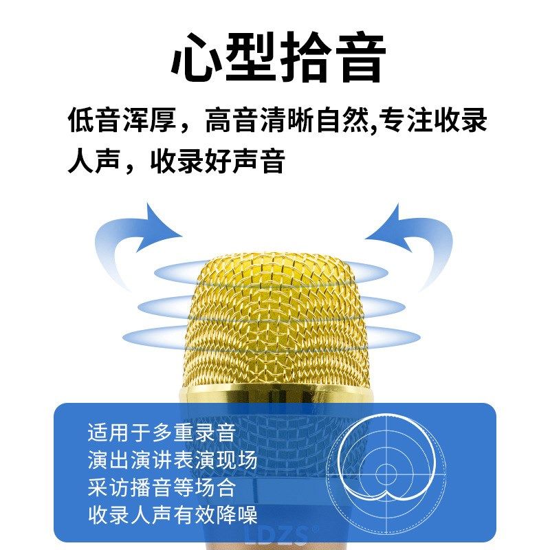 专业无线话筒一拖二麦克风tU段调频家用台式电脑唱歌k歌会议ktv