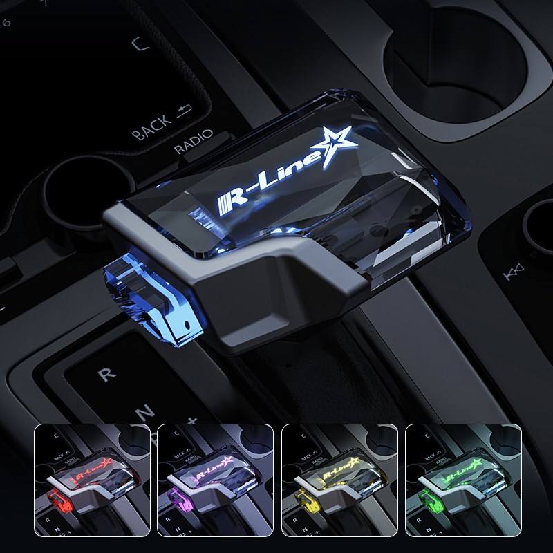 适用于大众全系列游艇水晶档把汽车改装LED发光排挡头排挡杆