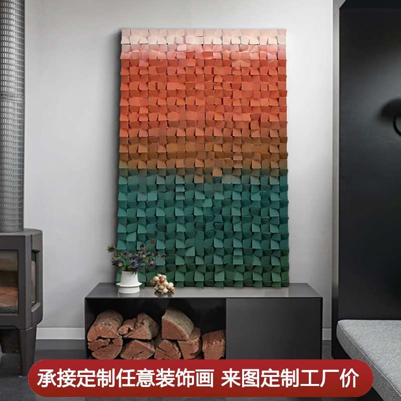 木头装饰画实物画立体手工抽象玄关竖版样板间酒店挂画创意个性画图片