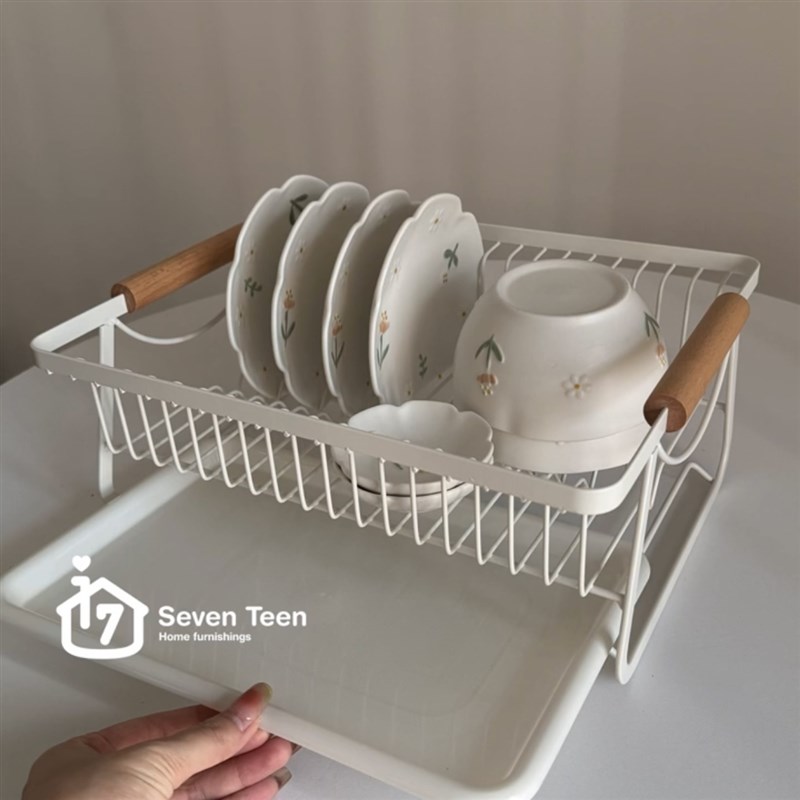 厨房沥水架碗碟架餐具置物架子多功能碗柜台面铁艺厨具水杯收纳筐