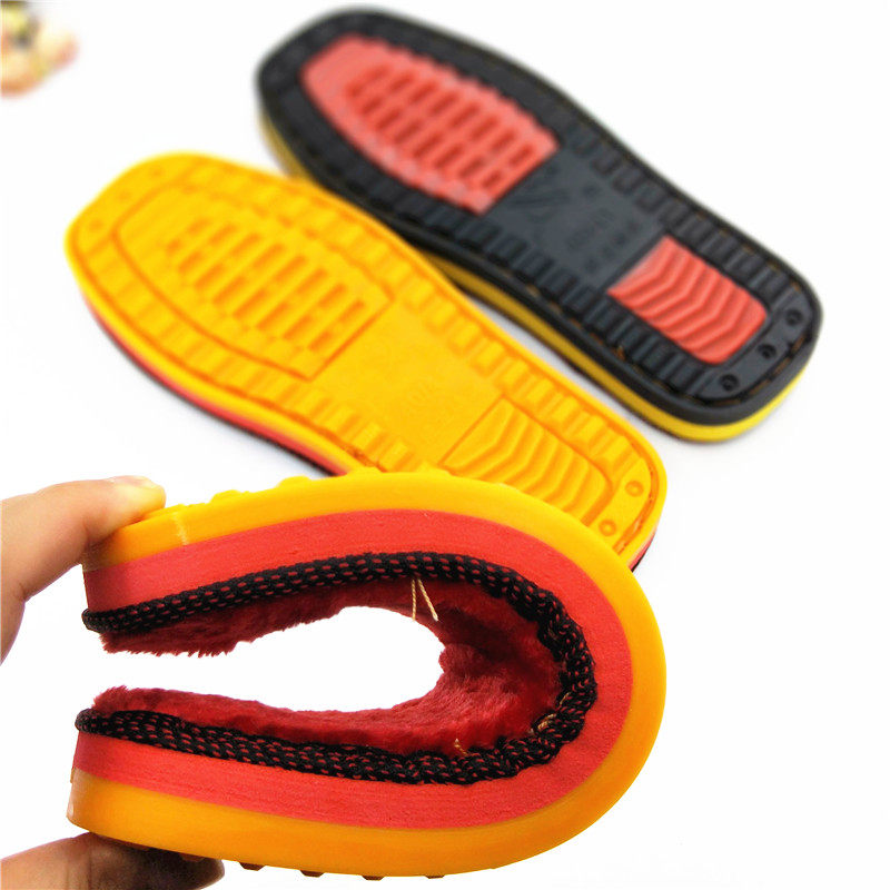 绒面轮胎鞋底上线钩针手工编织棉拖鞋防滑耐磨车轮黄牛筋底粗毛线