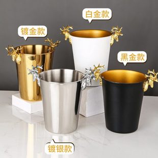 鹿头不锈钢冰粒桶香槟桶啤酒桶红酒桶 KTV酒吧商用冰块桶大号冰桶