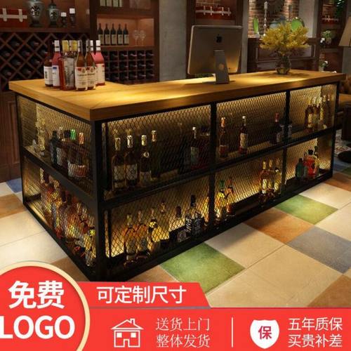 工业风收银台柜台简约现代酒吧吧台多功能小型理发店铺前台转角桌