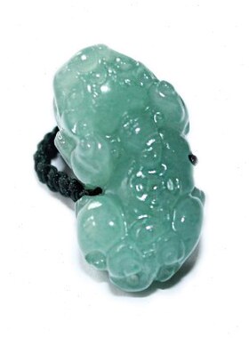 百搭精美天然东陵玉貔貅戒指 东陵玉皮丘戒面 东陵玉貔貅指环