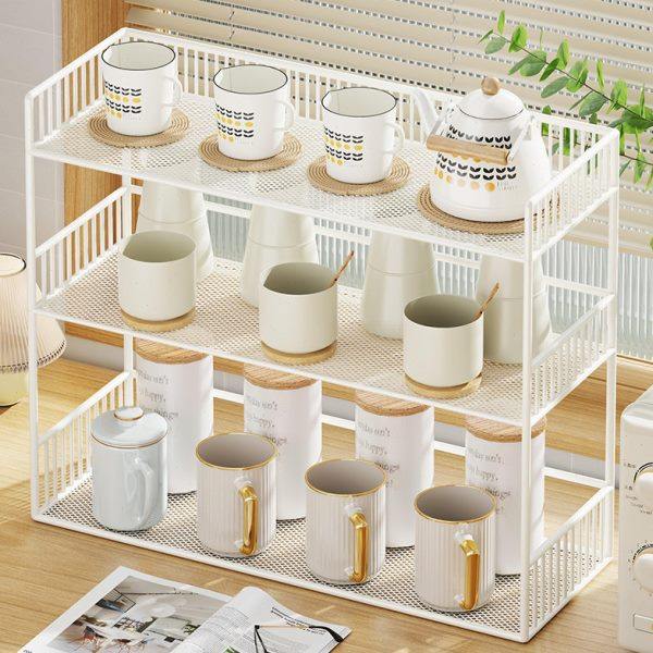 客厅办公室桌面多功能杯架家用厨房大容量置物架铁艺材质收纳神器,家庭/个人清洁工具,浴室角架/置物架,淘宝优惠券,粉丝福利购,淘宝优惠卷