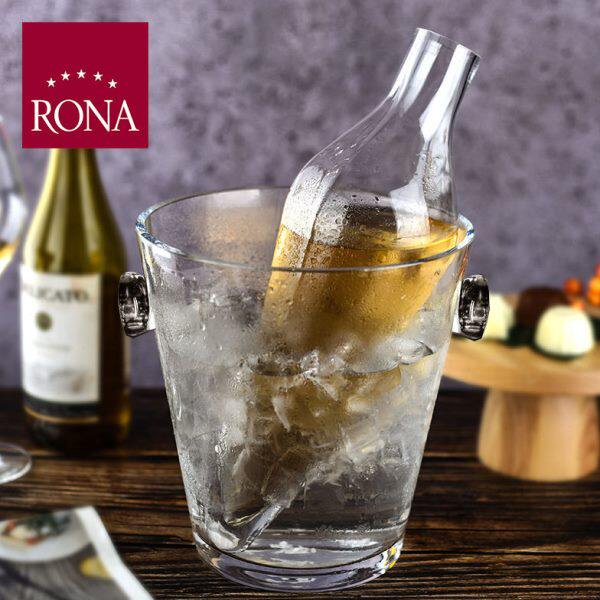 捷克RONA进口水晶玻璃冰桶 大号5L香槟桶 红酒冰桶 家用冰块桶