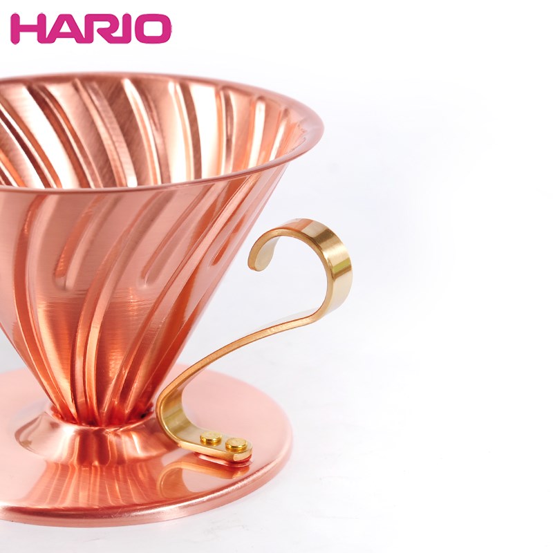 原装进口Hario 铜滤杯 V60土豪金滴滤杯 附量勺VDP-02CP