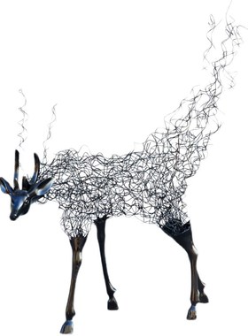 不锈钢镂空梅花大角鹿雕塑园林景观别墅酒店会所草坪大堂装饰摆件