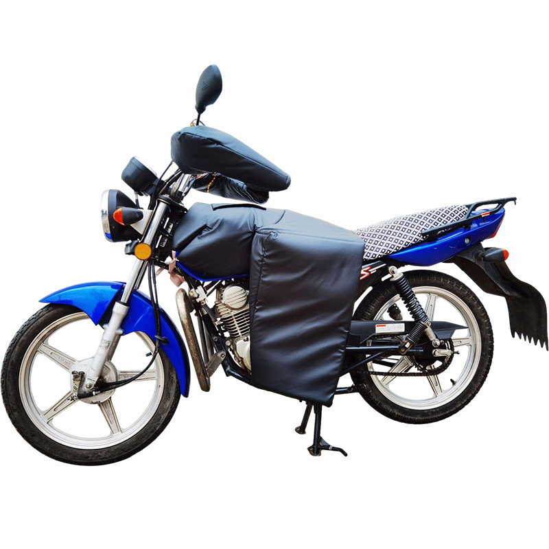 加长款125摩托车挡风被跨骑PU冬季超厚加绒保暖防寒男150黑色把套