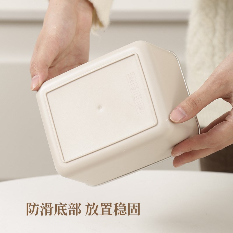 日式不锈钢带盖便当盒可微波炉加热多层密封带饭保鲜饭盒