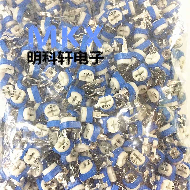 可调电位器 RM-065 1K 102  卧式 蓝白精密可调电阻500/包