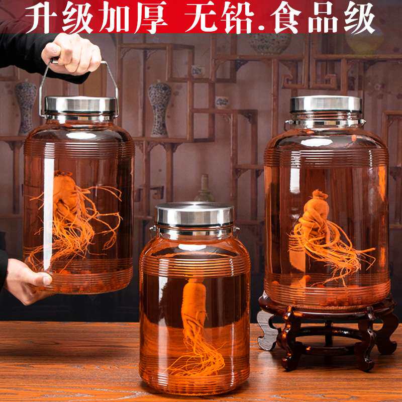 玻璃瓶密封罐带龙头泡酒瓶10斤泡酒罐储酒器加厚酒坛泡酒酒瓶