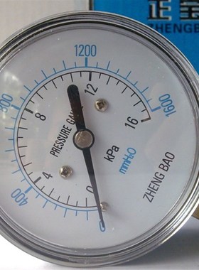 YE60 16Kpa 膜盒压力表 微压表 上海正宝压力表厂