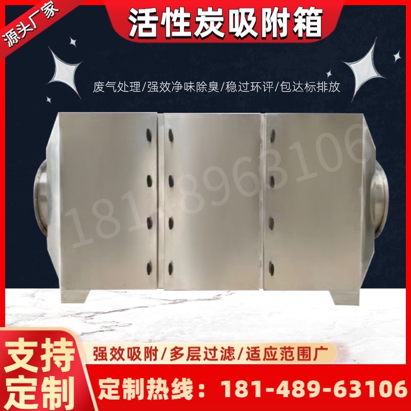工业除臭设备喷烤漆房净化过滤器碳钢不锈钢二级活性炭吸附环保箱