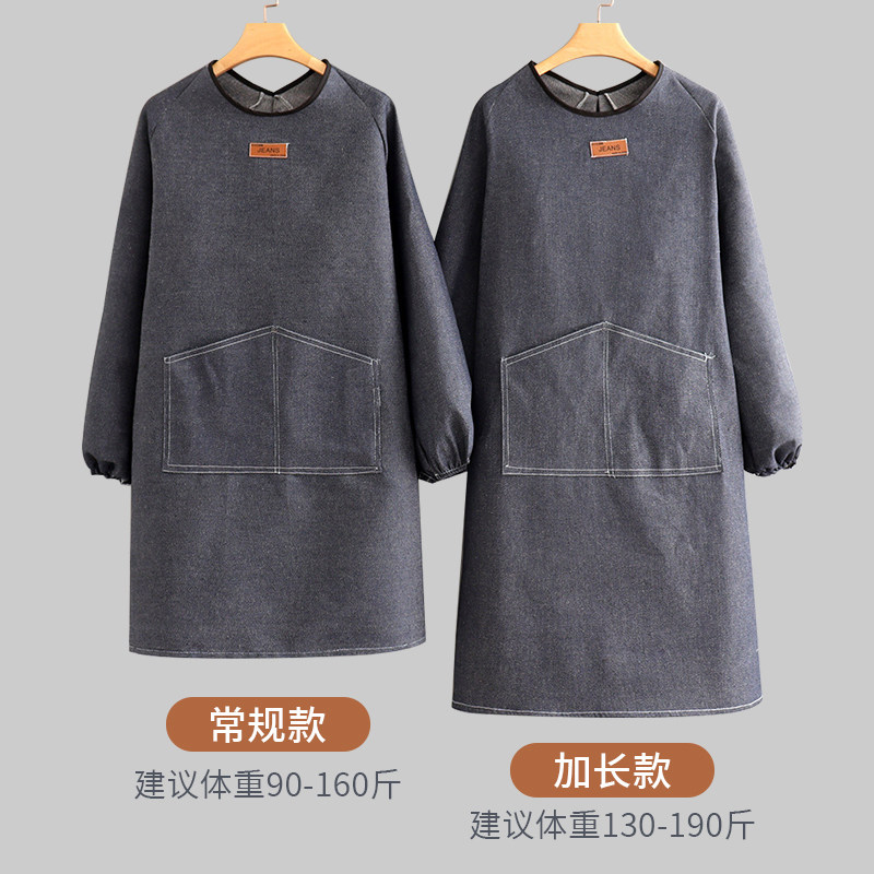 罩衣男款围裙工作服男秋冬牛仔围裙男士帆布加厚耐磨工厂干活电焊