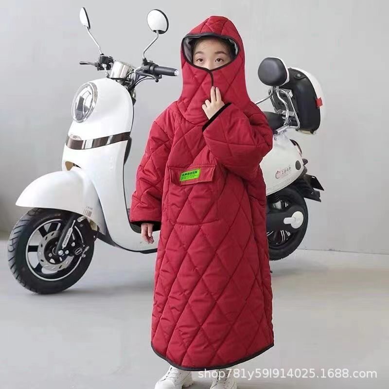 儿童挡风被电动车冬季加绒加厚儿电动车挡风被