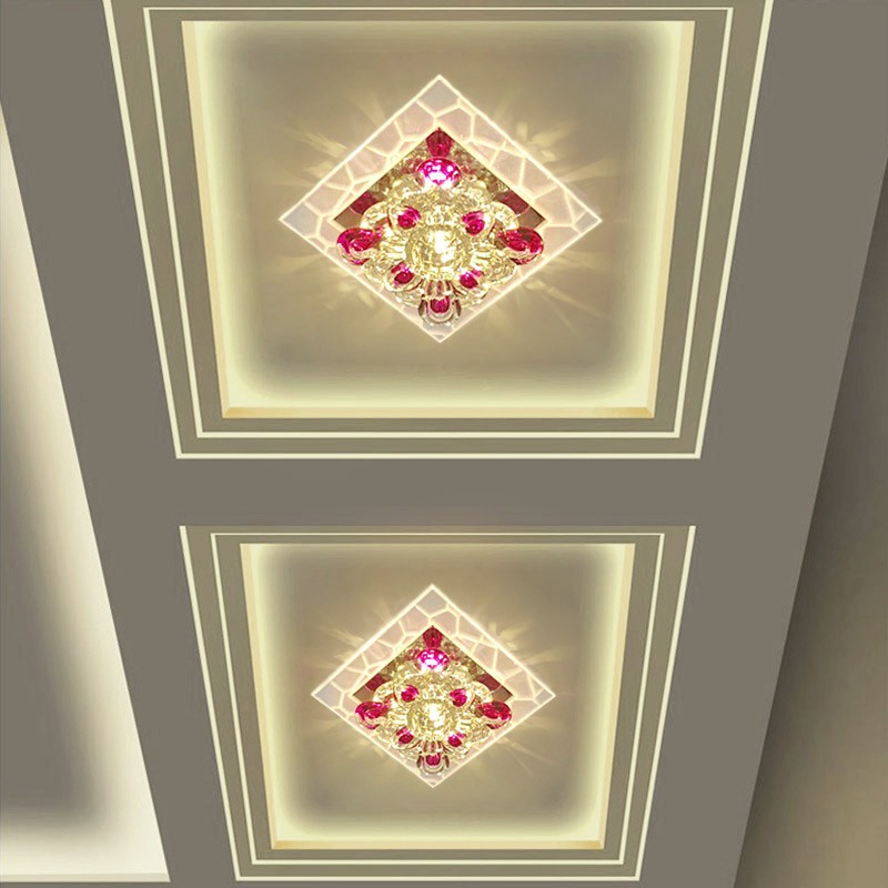 吸顶灯led方水晶过道灯走廊灯玄关灯阳台灯射灯筒灯门厅灯天花灯