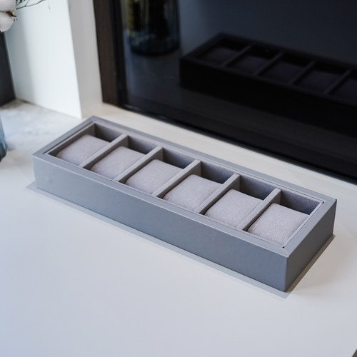极简风灰六格手表收纳盒