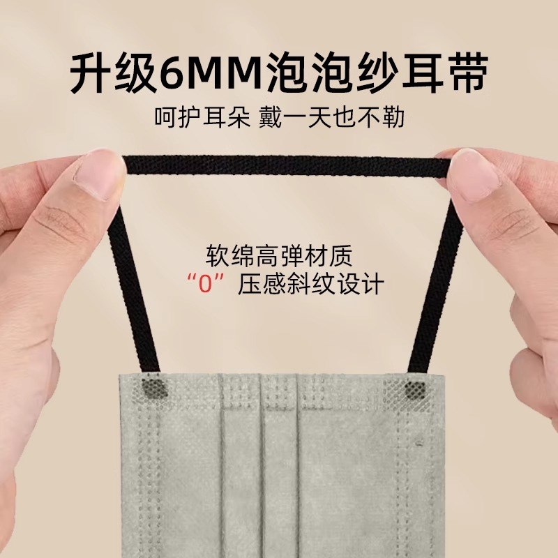 活性炭口罩莫兰迪色一次性素颜显白男女高颜值2025防甲醛二手烟