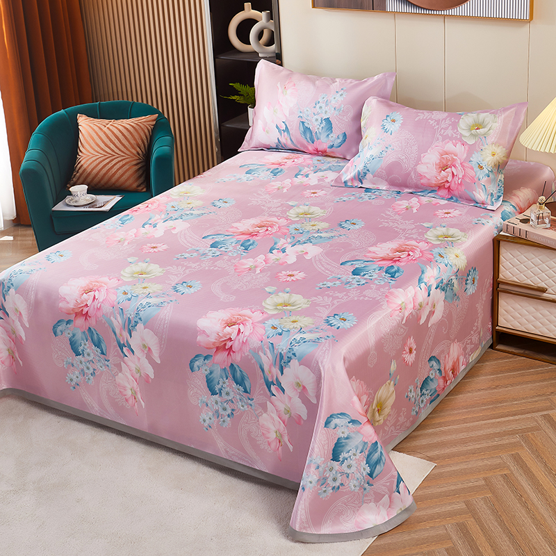 冰丝凉席三件套夏季可水洗折叠床单款软席子家用双人1.8m床上用品