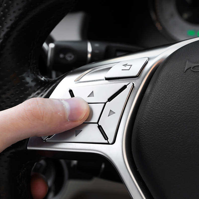 适用于奔驰GLK260 老C200 E260 CLS ML GL 改装方向盘按键装饰贴
