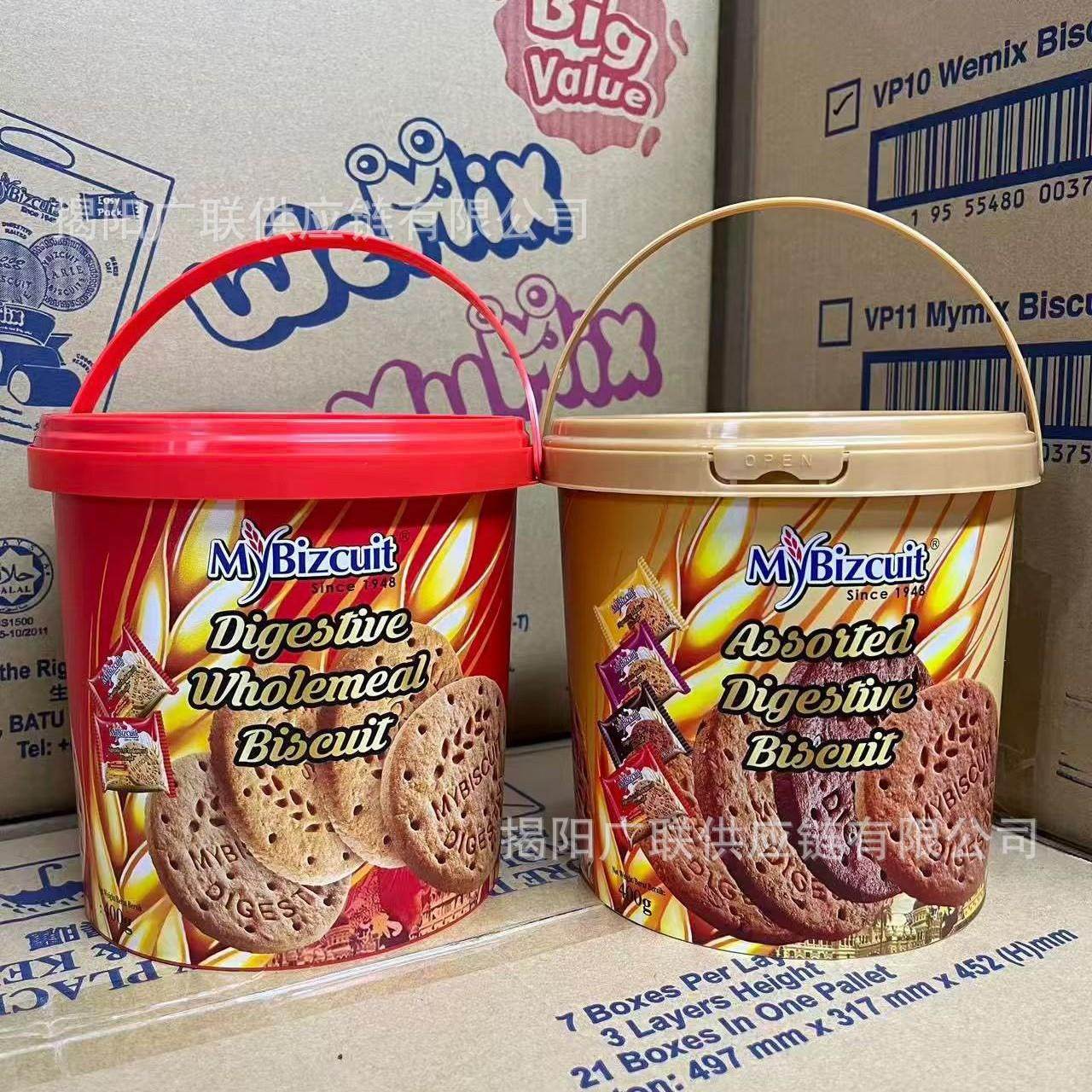 马来西亚进口麦比客消化饼全麦味综合味饼干年货礼盒400g