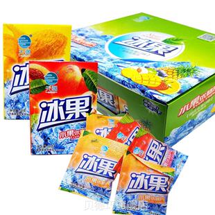 怀旧零食天潮冰果片水果味优酪片果冻布丁 整盒30小盒装混合口味