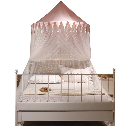 儿童公主吊顶蚊帐1.2/1.8m床幔圆顶吸顶免安装落地梦幻蚊帐可拆洗