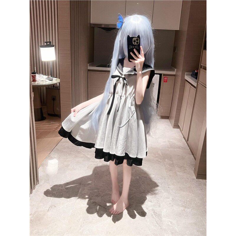 四之宫银花cos服日系可爱海军风连衣裙减龄甜美无袖a字裙子全套装