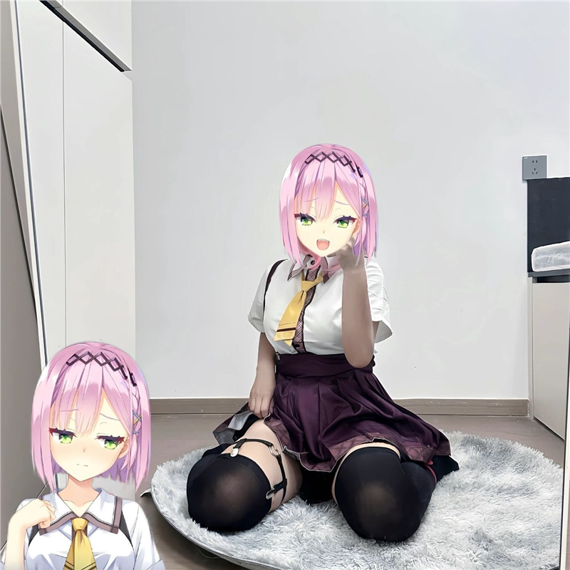 天使纷扰谷风天音cos服学院校服JK制服背带花边百褶裙半身裙套装