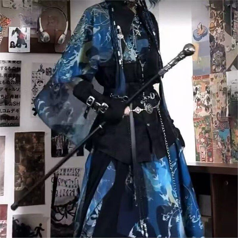 卿棠原创敦煌玉轮奔兔新中式国风套装男女衬衣印花刺绣衬衫阔腿裤