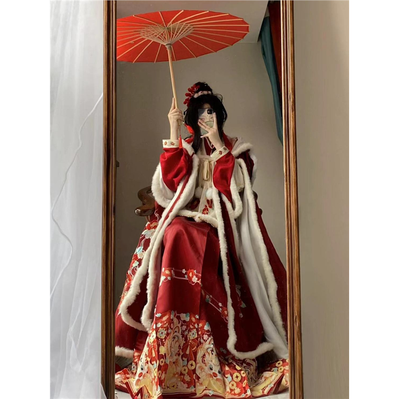 幻阙阁原创汉服【灵蛇贺岁】明制新年战袍中国风刺绣马面裙斗篷冬