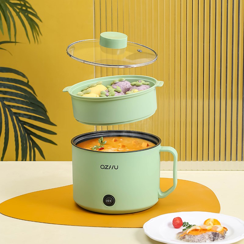 电煮锅小型2人粘锅学生宿舍火锅家用多功能迷你电饭煲蒸煮