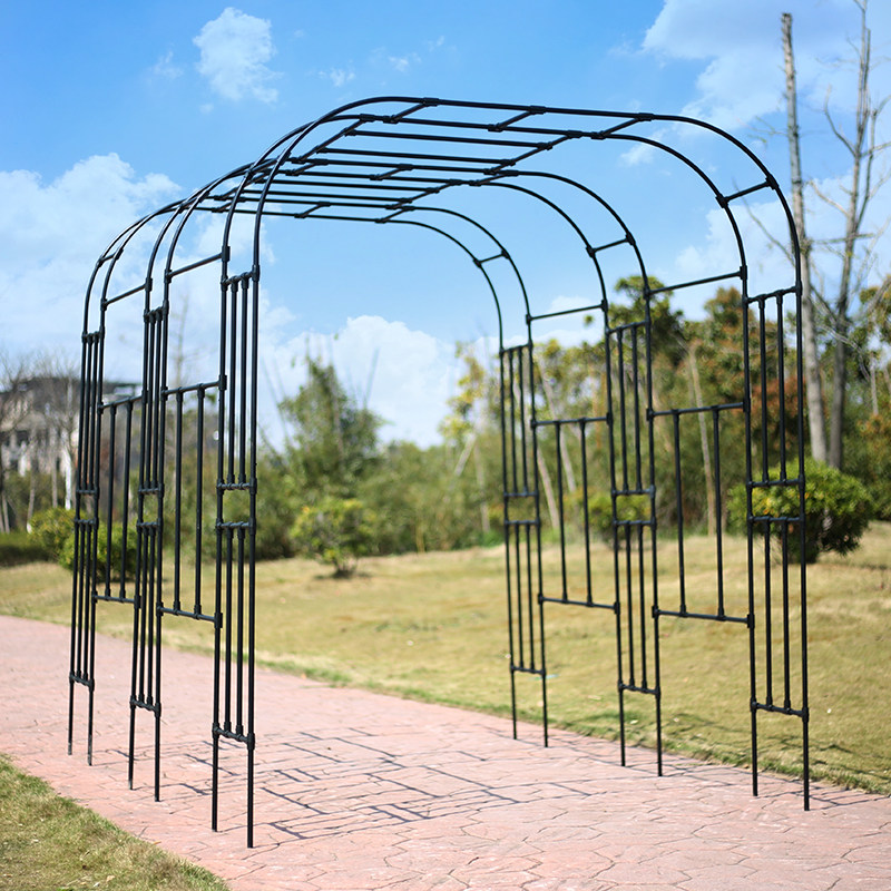 拱门爬藤架包塑花园爬藤支架植物月季爬藤架粗阳台攀爬架拱形花架