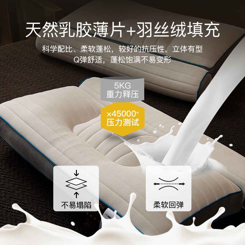 新款枕头枕芯乳胶枕助睡眠护颈椎荞麦枕家用一对整头单人专用脖枕,床上用品,乳胶枕,淘宝优惠券,粉丝福利购,淘宝优惠卷