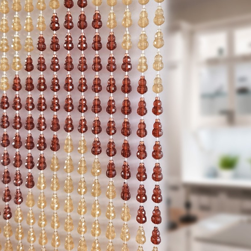 家用防蚊珠帘免打孔塑料挂帘葫芦门帘玄关装饰夏季珠子水晶隔断帘
