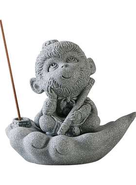 创意孙悟空可爱小猴子线香插茶宠摆件齐天大圣香薰炉桌面造景装饰