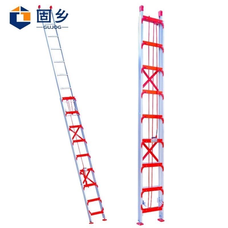 固乡铝合金梯伸缩梯子升降梯工程梯子直梯收缩梯云梯单面多功能户