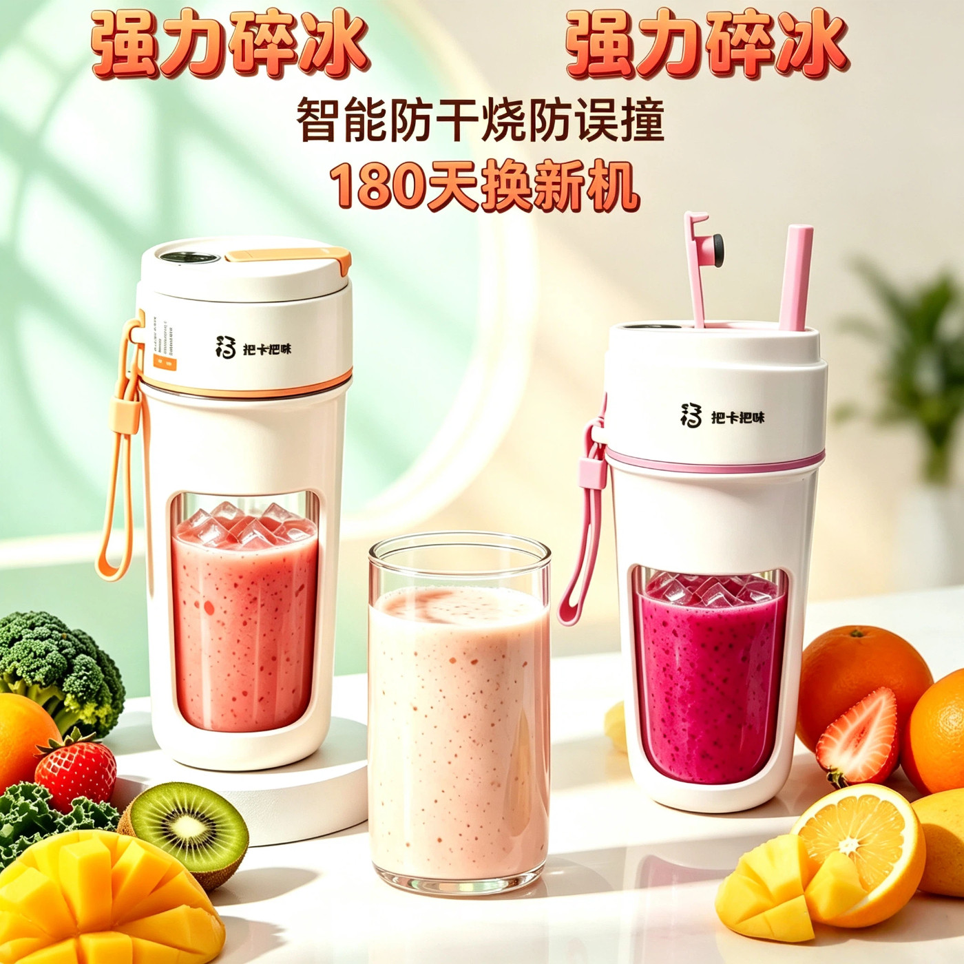 便携碎冰榨汁机电动果汁杯家用炸水果奶昔运动代餐随身携带榨汁杯