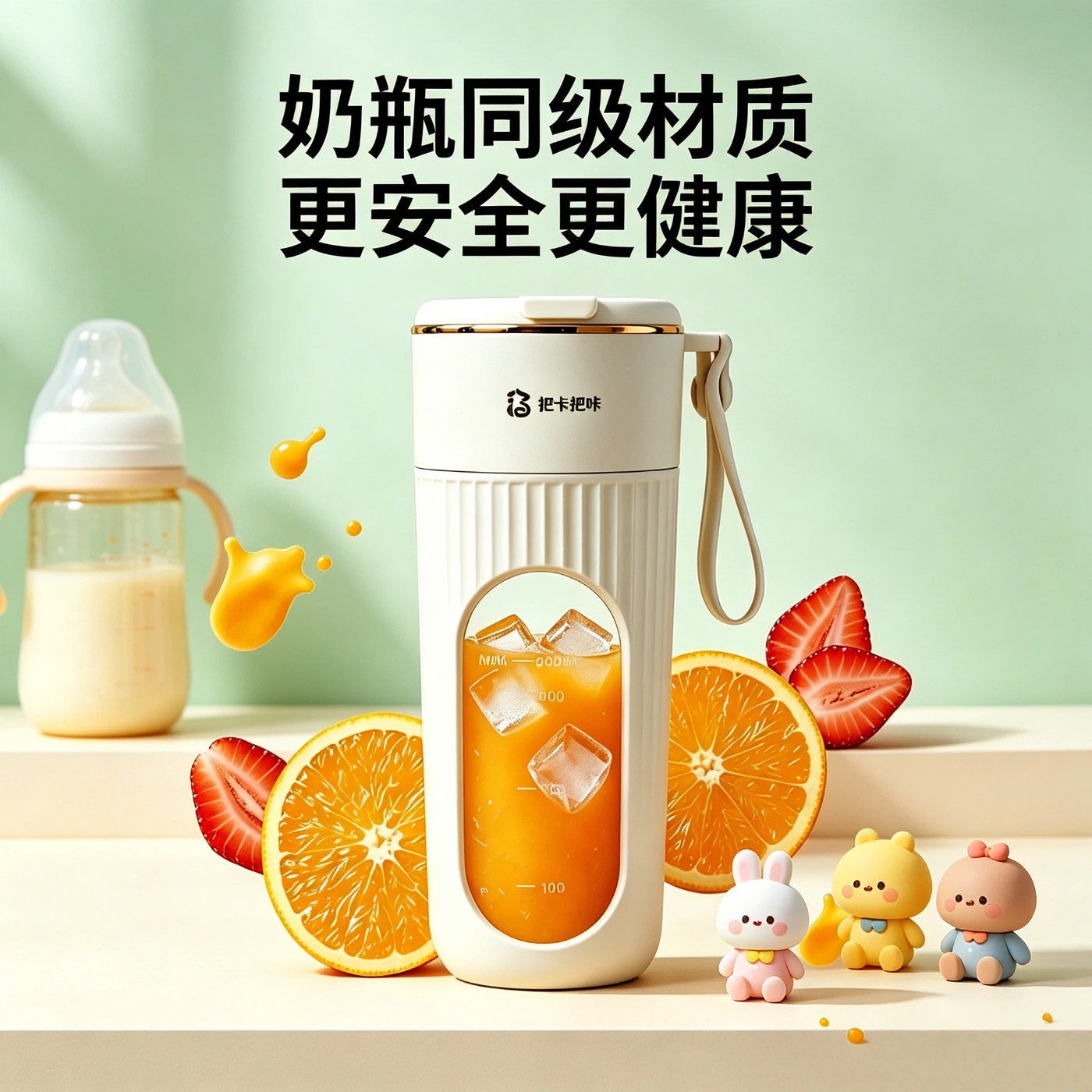 电动便携榨汁杯数显无线炸水果冰榨汁机/原汁机