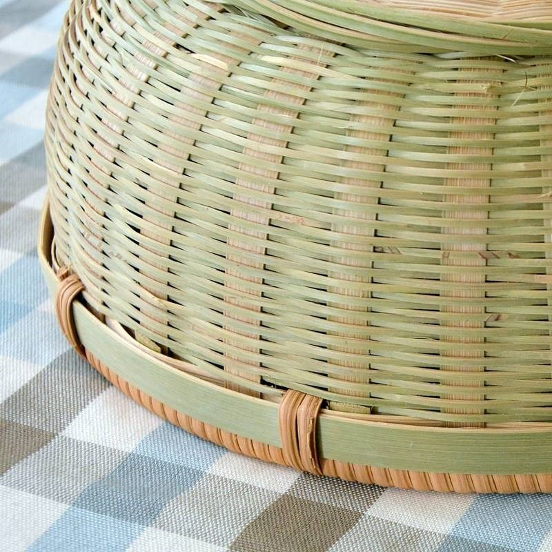 藤口竹青丝三件套手工竹编篮子家用水果篮精细手编小竹筐编织广西