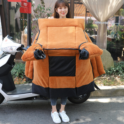 电动摩托车挡风被冬季加绒加厚电车双面防水防风罩秋防雨防寒