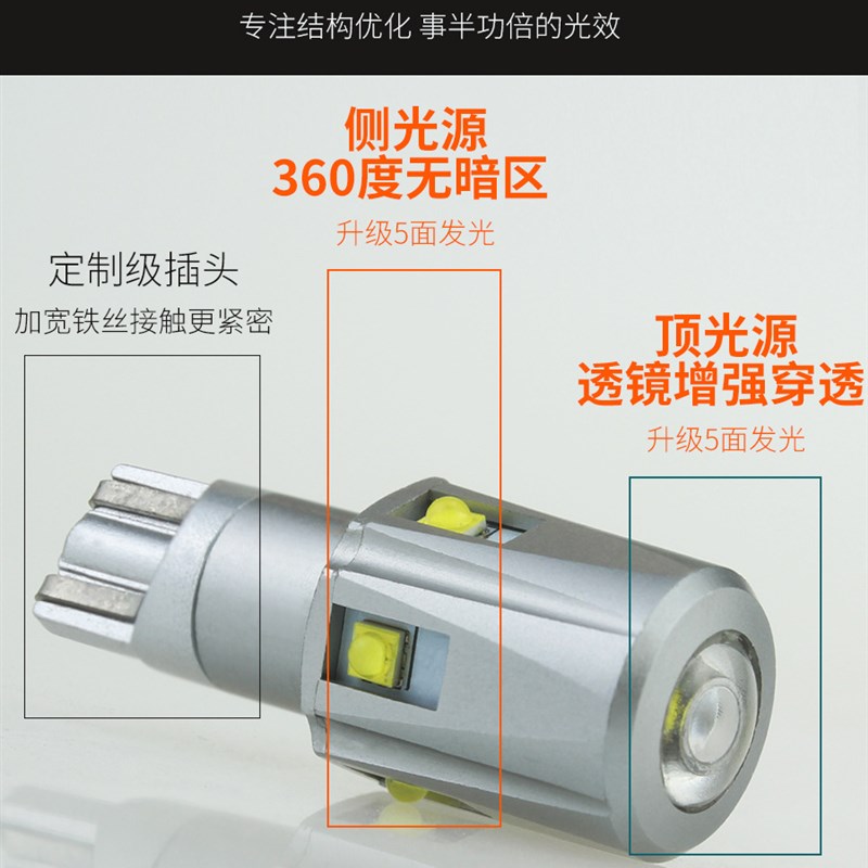 T新款LED倒车灯j超亮汽车改装流氓灯泡T15 T20 1156带解码大功率1