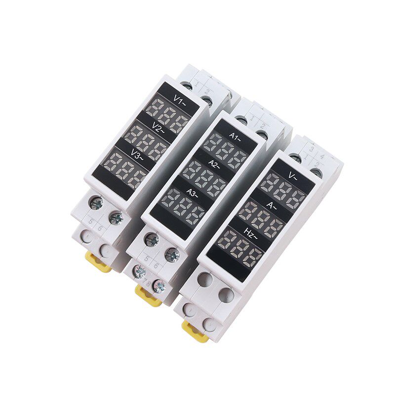 交流电单相数字电压表电流表220V 3C80V三相显示电压卡35mm轨安A