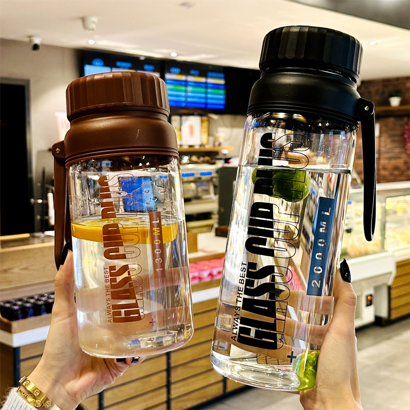 杯子男生耐高温玻璃杯茶水分离泡茶杯大容量男士水杯便携2000ml