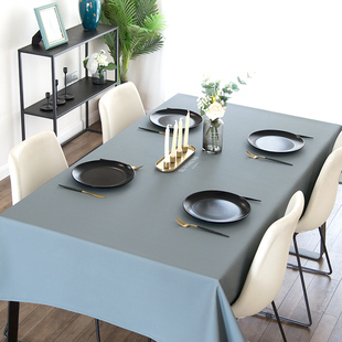 简约现代阳光纯色餐桌布艺防水防油防烫免洗家用长方形茶几垫台布