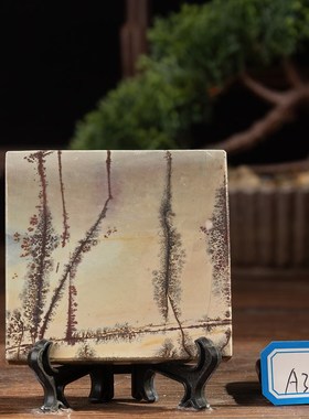 草花石国画石精品方形打蜡吊坠挂饰车饰平安牌小薄片A346-372